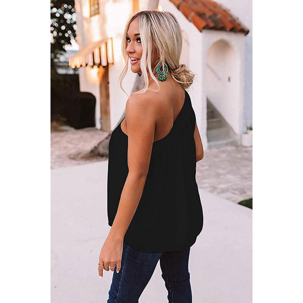 Women's Casual Tie One Shoulder Top