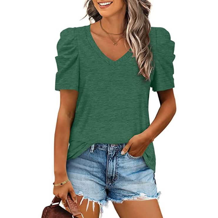 Women's Summer V-Neck Casual T-Shirt