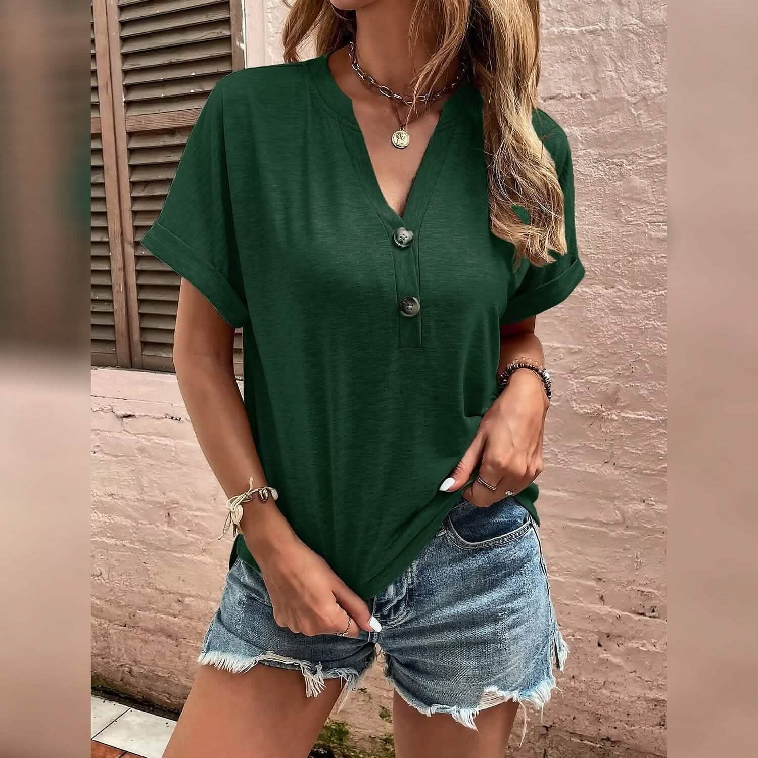 Women's T shirt V Neck