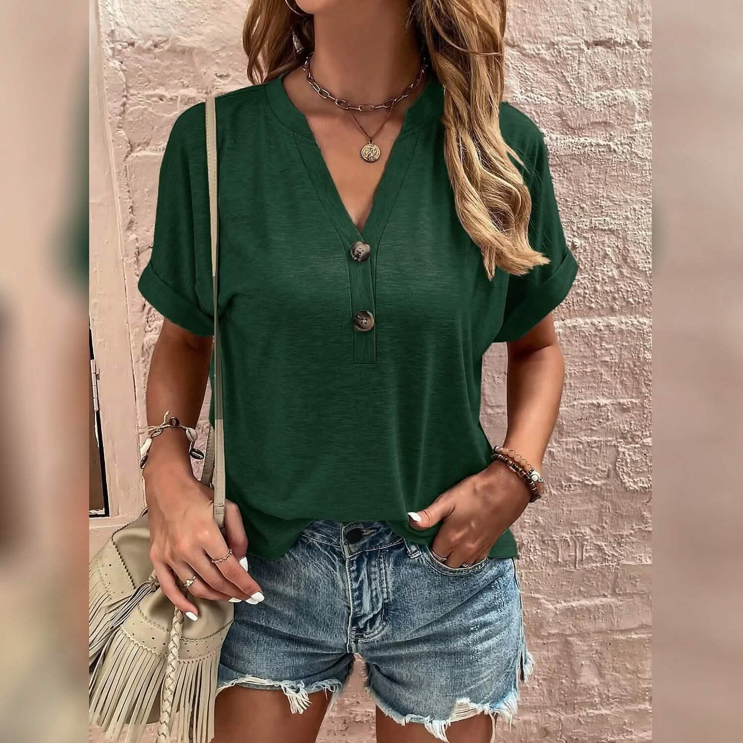 Women's T shirt V Neck